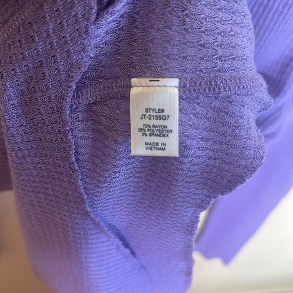 Zenana Snap Button Long Sleeve Henley Top Lavender Womens Size Small - Picture 7 of 13